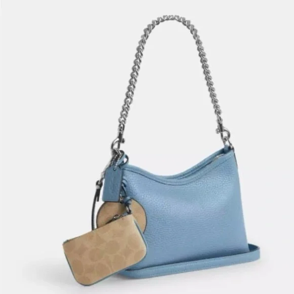 Coach Laurel Small Shoulder Bag With Mirror Charm And Pouch # CBI06 - Picture 5 of 11